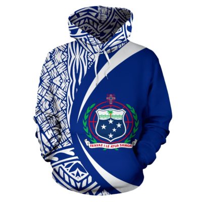 Samoa Coat Of Arm Blue Hoodie - Circle Style J1