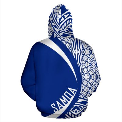 Samoa Coat Of Arm Blue Hoodie - Circle Style J1