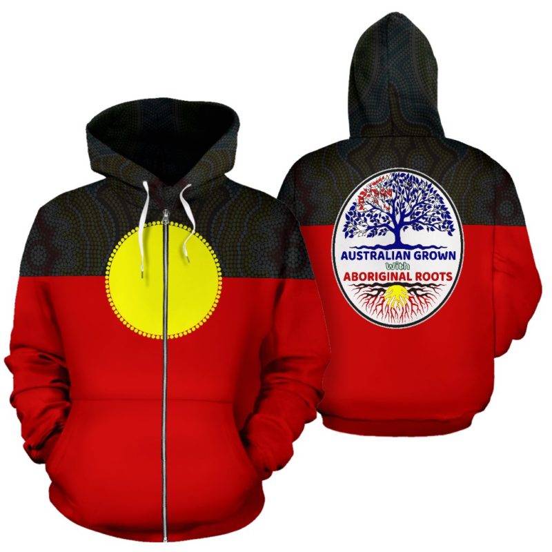 Australia Aboriginal Flag Zip Hoodie A6