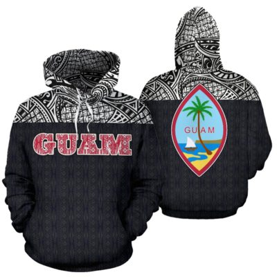 Hoodie Guam Polynesian Black - Bn09