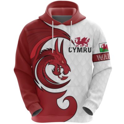 Welsh Hoodie - Welsh Myth Dragon Red A02
