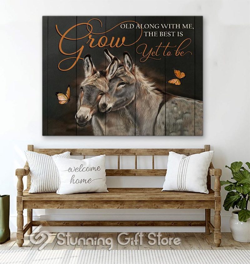 Stunning Gift Top 7 Beautiful Donkey Canvas Farmhouse Hanging Wall Decor Gift Idea For Married Couple - The Best Is Yet To Be