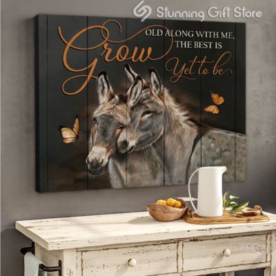 Stunning Gift Top 7 Beautiful Donkey Canvas Farmhouse Hanging Wall Decor Gift Idea For Married Couple - The Best Is Yet To Be