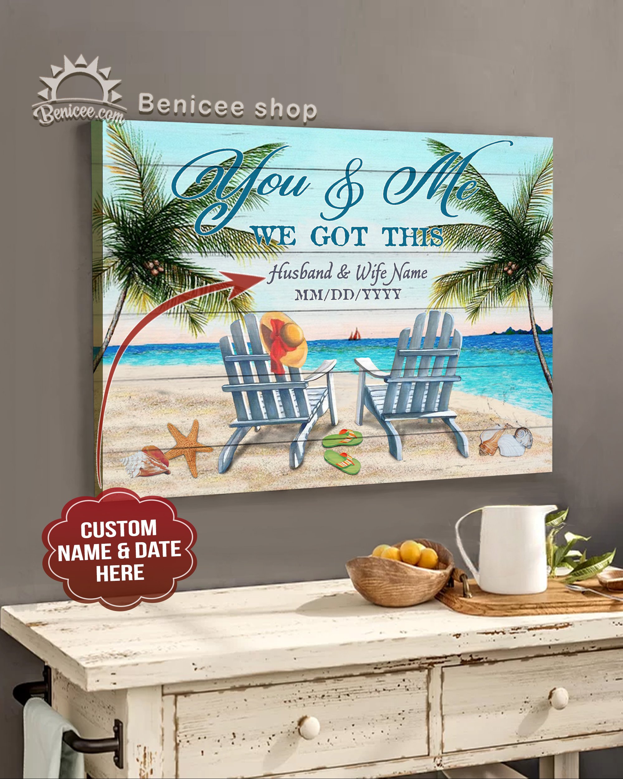 Top 10 Anniversary Poster Canvas, Custom Name You & Me We Got This ...