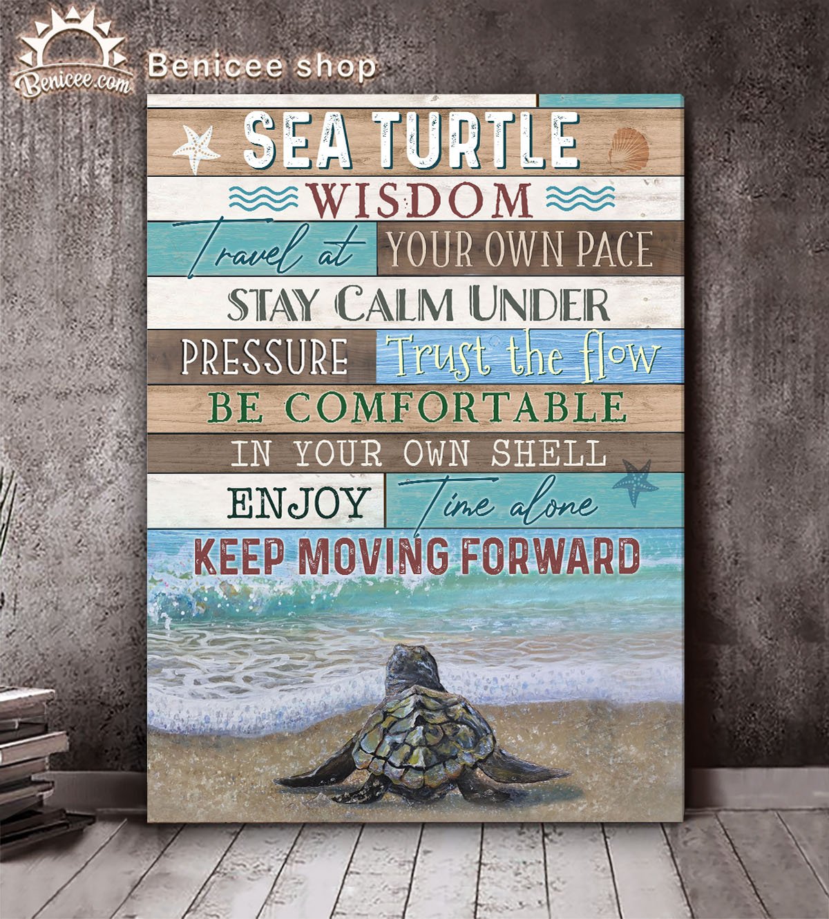 Top 10 Ocean Wall Art Poster Canvas – Turtle Sea Turtle Wisdom Travel ...