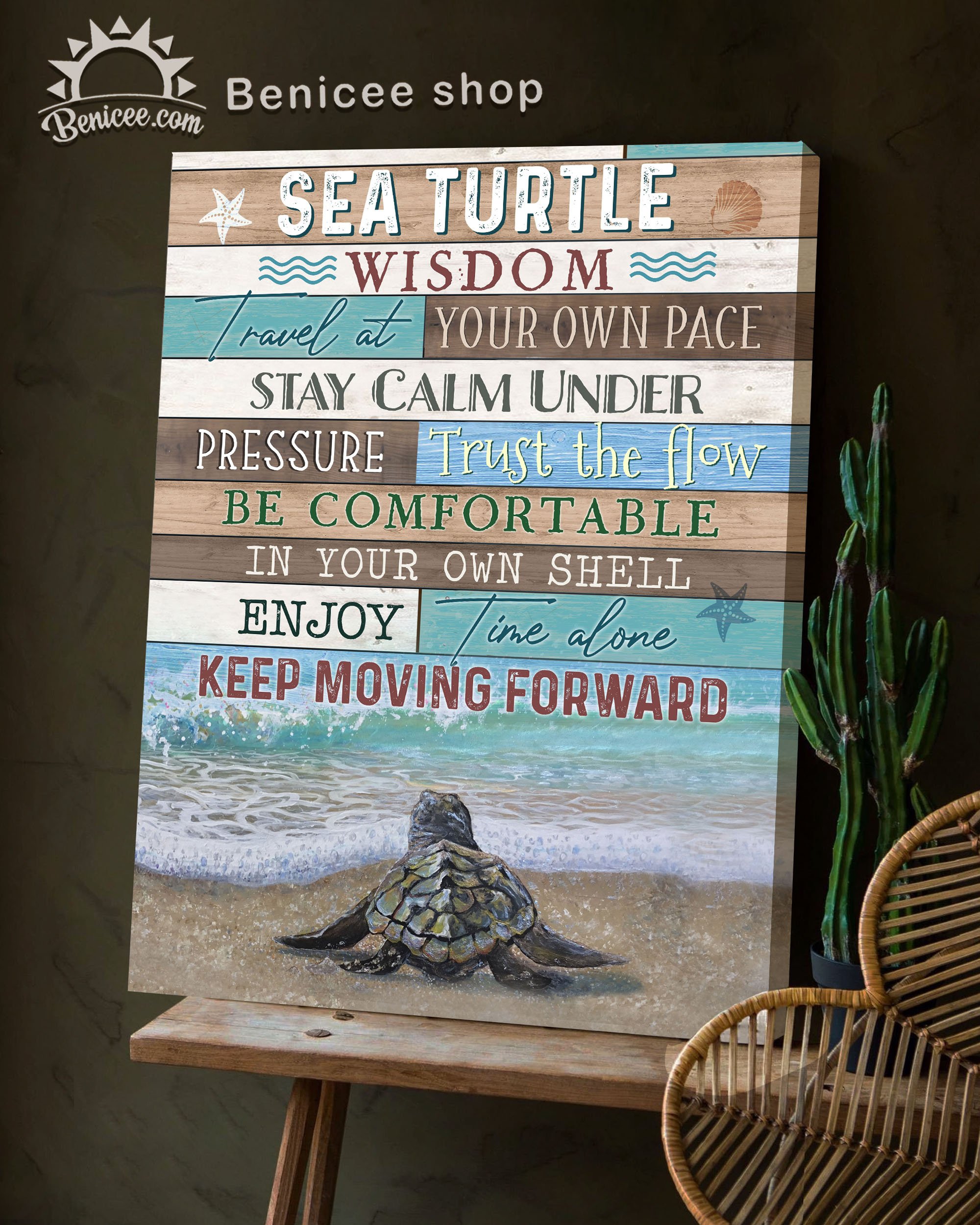 Top 10 Ocean Wall Art Poster Canvas – Turtle Sea Turtle Wisdom Travel ...