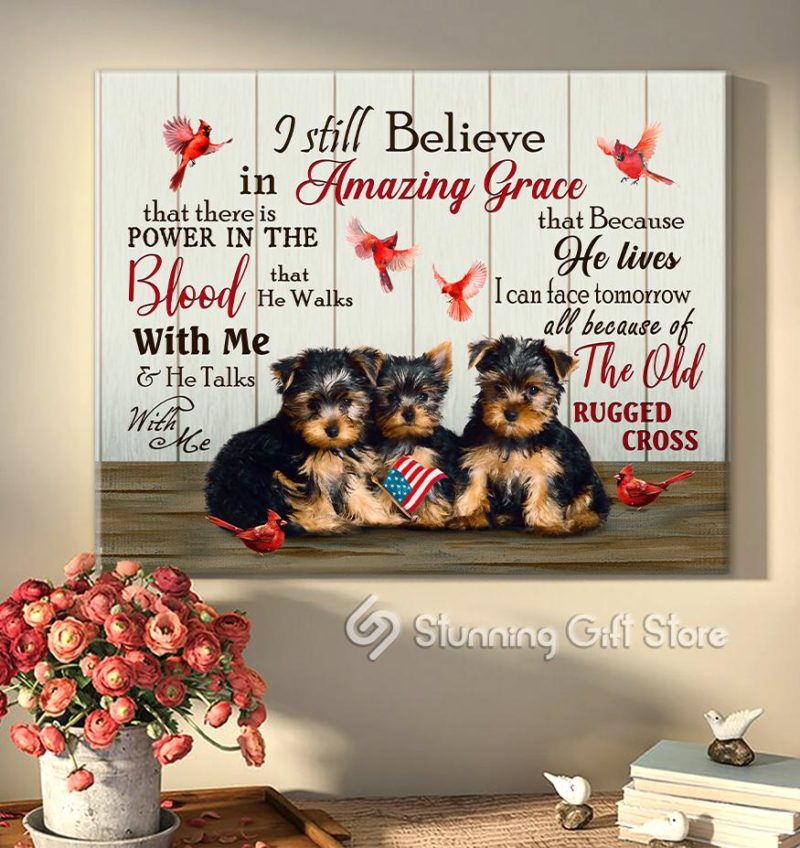 Stunning Gift Top 7 Gorgeous Yorkie Canvases I Still Believe In Amazing Grace Jesus Hymn Song Lyric Wall Art Wall Decor Gift Idea For Christian