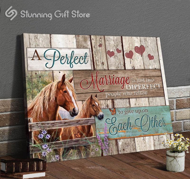 Stunning Gift Horse Canvas A Perfect Marriage Wall Art Wall Decor Gift Idea For Couple Wedding Anniversary