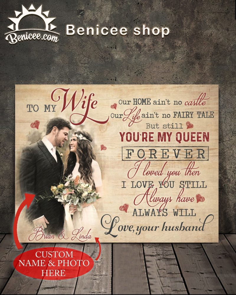 Benicee Family To My Wife You'Re My Queen Forever Wall Art Canvas