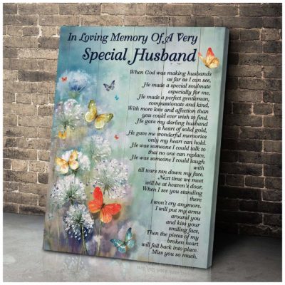 Zalooo Special Husband Butterfly Wall Art Canvas