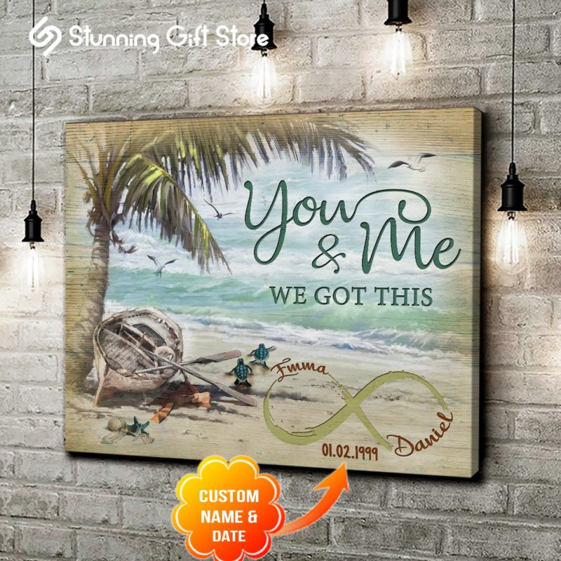 Custom Name & Date Beach Poster Canvas Wall Hanging Wall Decor - You ...