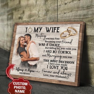Benicee Custom Photo And Name Family Tmw Couple Rings Wall Art Canvas