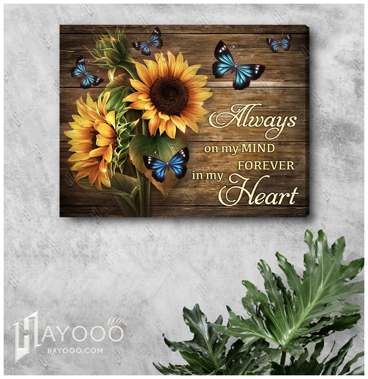 Memorial Canvas - Always on my mind, forever in my heart (BG Sunset)