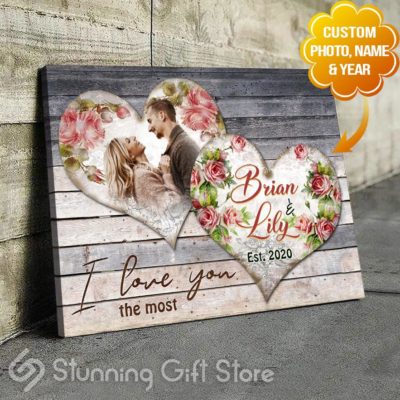 Stunning Gift Custom Photo Wedding Anniversary For Wife For Husband Canvas Wall Hanging Wall Decor - I Love You The Most