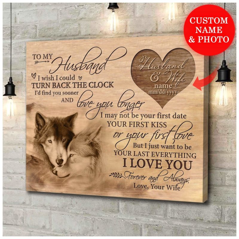 Zalooo To My Husband Turn Back The Clock Personalized Wedding Photo Wall Art Canvas
