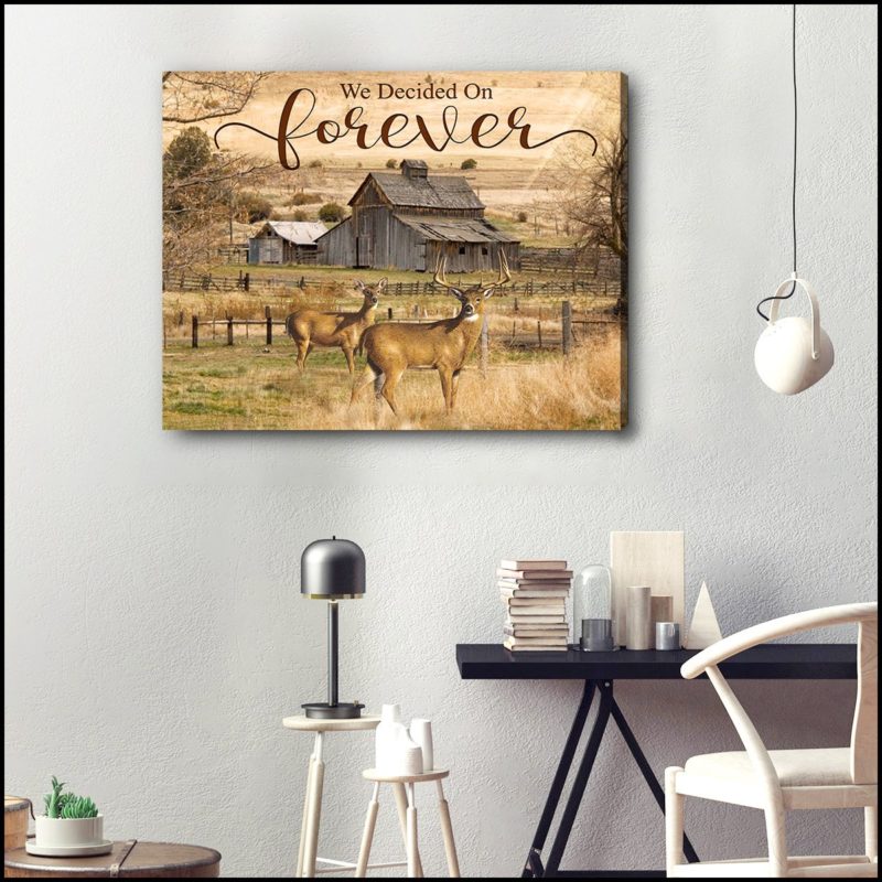 Hayooo We Decided On Forever Buck And Doe Canvas Wall Art Decor