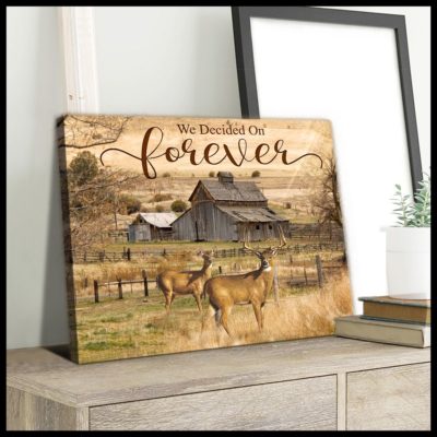 Hayooo We Decided On Forever Buck And Doe Canvas Wall Art Decor
