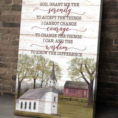 Benicee Farming God, Grant Me The Serenity Farmhouse Signs, Church Signs Wall Art Canvas