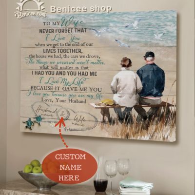Benicee Custom Name To My Wife Never Forget I Love You Wall Art Canvas, Gift For Your Loved Ones
