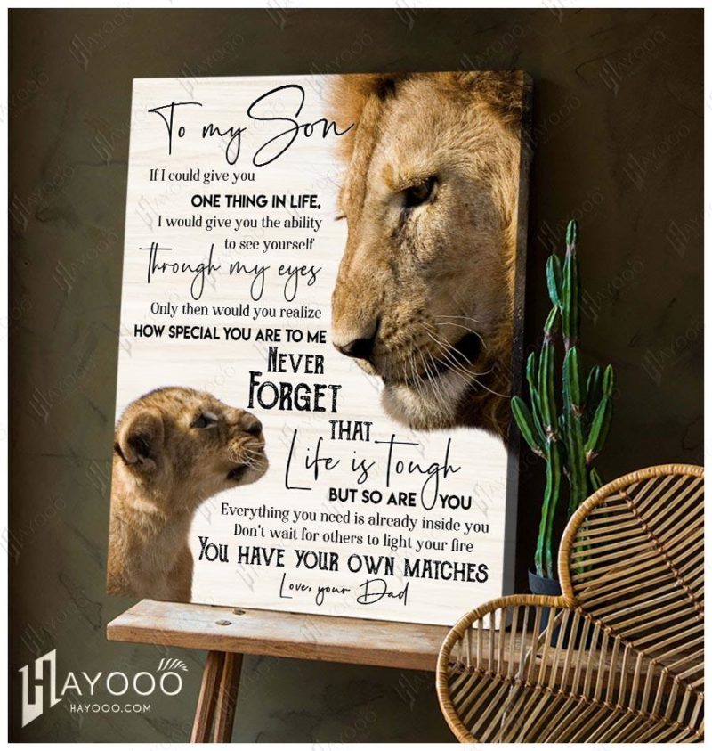 Best Birthday Gift For Your Son Lion Poster Canvas To My Son From Dad ...