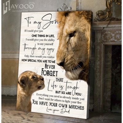 Best Birthday Gift For Your Son Lion Poster Canvas To My Son From Dad 