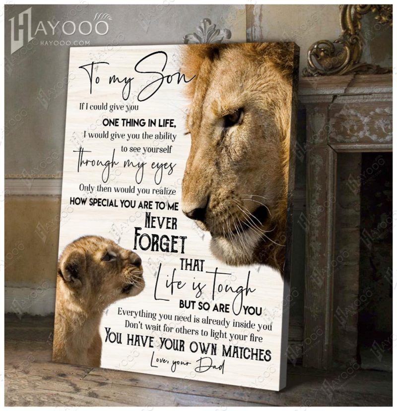 Best Birthday Gift For Your Son Lion Poster Canvas To My Son From Dad ...