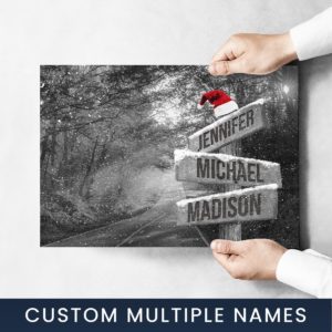 Autumn Road Christmas Multi-Names Premium Photo Print