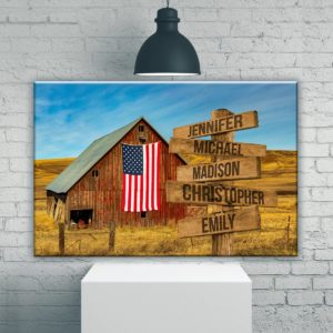 American Barn Color Multi-Names Premium Canvas