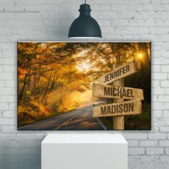 Autumn Road Color Multi-Names Premium Canvas