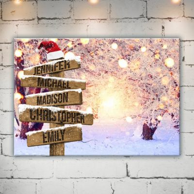 Snowy Christmas Multi-Name Premium Canvas
