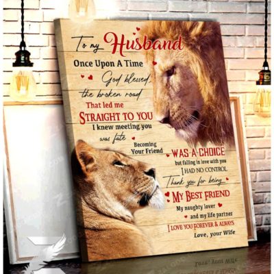 CANVAS LION To my Husband Once Upon A Time