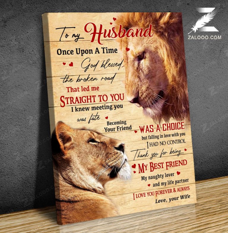 CANVAS LION To my Husband Once Upon A Time