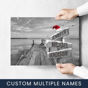 Lake Dock 2 Christmas Multi-Names Premium Photo Print