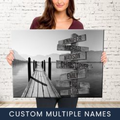 Lake Dock Multi-Names Premium Canvas