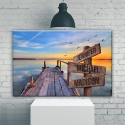 Lake Dock Color Multi-Names Premium Canvas 2