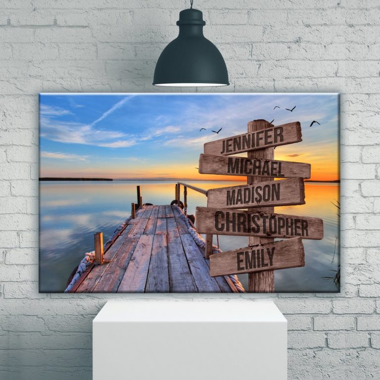 Lake Dock Color Multi-Names Premium Canvas 2