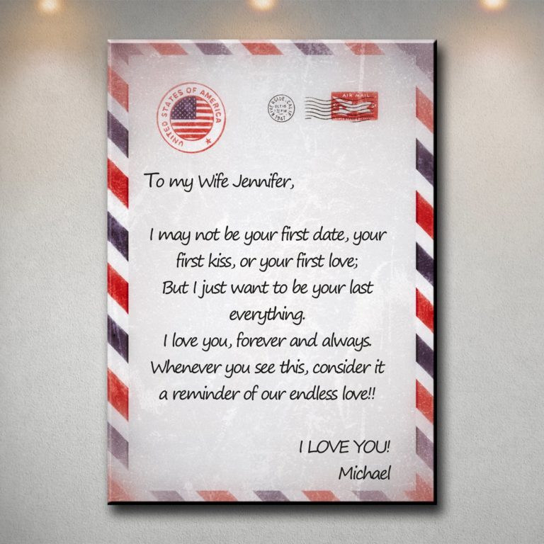 To My Wife Letter Premium Canvas