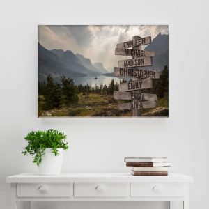 Mountain Range Color Multi-Names Premium Canvas