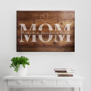 Mom Names Wood-Inspired Poster Canvas - Art Hoodie