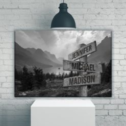 Mountain Range Multi-Names Premium Canvas