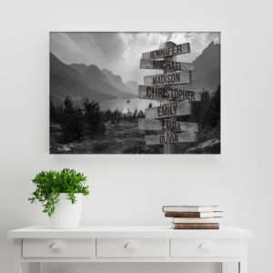 Mountain Range Multi-Names Premium Canvas