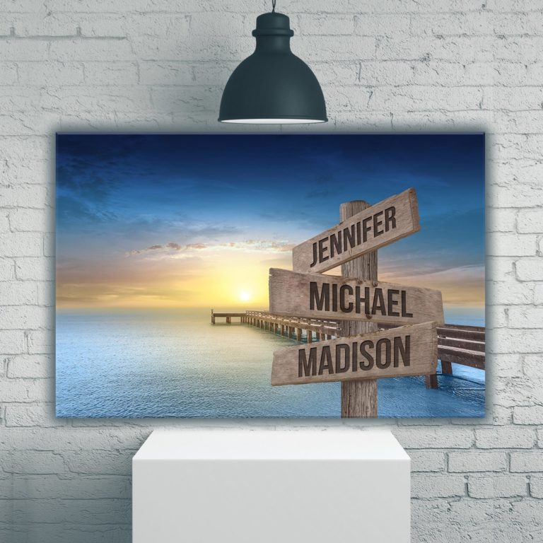 Ocean Dock Color Multi-Names Premium Canvas