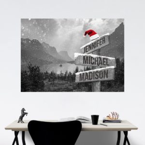 Mountain Range Christmas Multi-Names Premium Photo Print
