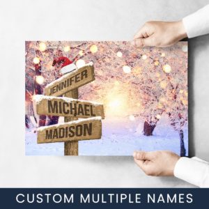 Snowy Christmas Multi-Names Premium Photo Print