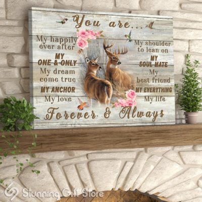 Stunning Gift Buck And Doe Canvas Couple Gift Idea Wedding Anniversary You Are Forever And Always Wall Art Wall Decor