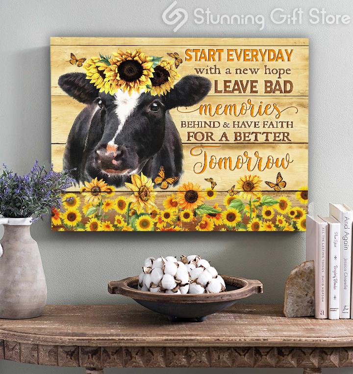 Top 7 Gorgeous Cow And Sunflower Start Everyday With A New Hope Poster ...