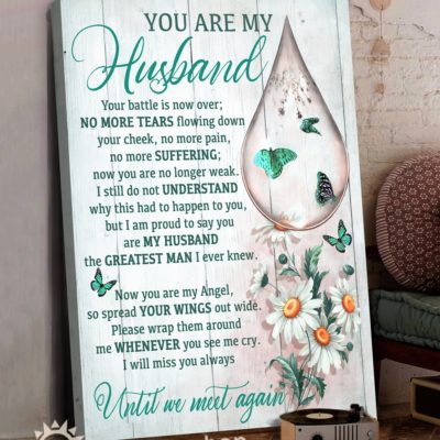 Benicee Heaven You Are My Husband Teal Color Op Wall Art Canvas