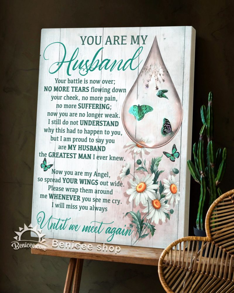 Benicee Heaven You Are My Husband Teal Color Op Wall Art Canvas