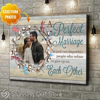 Stunning Gift Custom Photo Canvas Wedding Anniversary Gift Idea For Couple A Perfect Marriage Dragonfly Wall Art Wall Decor