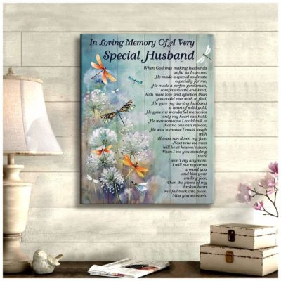 Zalooo Special Husband Dandelion Dragonfly Wall Art Canvas